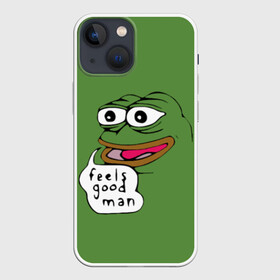 Чехол для iPhone 13 mini с принтом Feels Good Man в Санкт-Петербурге,  |  | pepe | pepe frog | зеленая лягушка | лягушка | пепе