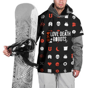 Накидка на куртку 3D с принтом Love, Death & Robots в Санкт-Петербурге, 100% полиэстер |  | Тематика изображения на принте: cartoon | death | fantasy | heavy | horror | metal | miller | netflix | robots | tim | witness | любовь | миллер | мультфильм | робот | роботы | тим | ужасы | фэнтези
