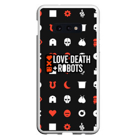 Чехол для Samsung S10E с принтом Love Death & Robots в Санкт-Петербурге, Силикон | Область печати: задняя сторона чехла, без боковых панелей | cartoon | death | fantasy | heavy | horror | metal | miller | netflix | robots | tim | witness | любовь | миллер | мультфильм | робот | роботы | тим | ужасы | фэнтези