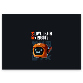 Поздравительная открытка с принтом Love, Death & Robots в Санкт-Петербурге, 100% бумага | плотность бумаги 280 г/м2, матовая, на обратной стороне линовка и место для марки
 | cartoon | death | fantasy | heavy | horror | metal | miller | netflix | robots | tim | witness | любовь | миллер | мультфильм | робот | роботы | тим | ужасы | фэнтези