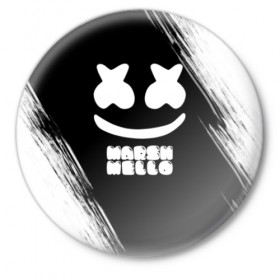Значок с принтом Marshmello 4 в Санкт-Петербурге,  металл | круглая форма, металлическая застежка в виде булавки | dj | fortnite | marshmello | music | дж | зефир | маршмелоу | музыка | форнайт | фортнайт
