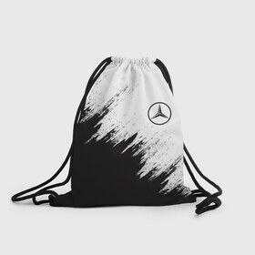 Рюкзак-мешок 3D с принтом Mercedes в Санкт-Петербурге, 100% полиэстер | плотность ткани — 200 г/м2, размер — 35 х 45 см; лямки — толстые шнурки, застежка на шнуровке, без карманов и подкладки | amg | mercedes | авто | автомобиль | иномарка | логотип | машина | мерседес | текстура