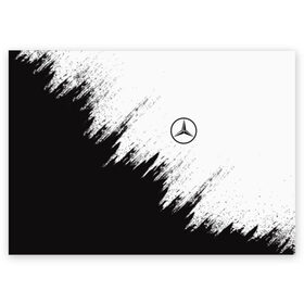 Поздравительная открытка с принтом Mercedes в Санкт-Петербурге, 100% бумага | плотность бумаги 280 г/м2, матовая, на обратной стороне линовка и место для марки
 | amg | mercedes | авто | автомобиль | иномарка | логотип | машина | мерседес | текстура
