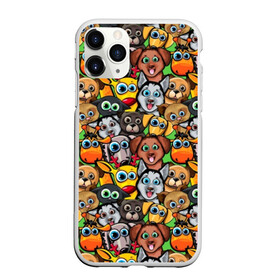 Чехол для iPhone 11 Pro матовый с принтом Веселые собачки в Санкт-Петербурге, Силикон |  | Тематика изображения на принте: бульдог | голубые глаза | доберман | животные | жирафы | котики | милые | олени | разноцветные | собаки | хаски | яркие