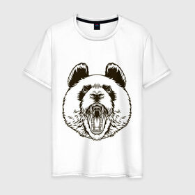 Мужская футболка хлопок с принтом Angry Panda в Санкт-Петербурге, 100% хлопок | прямой крой, круглый вырез горловины, длина до линии бедер, слегка спущенное плечо. | panda | животные | злая панда | зло | панда | природа