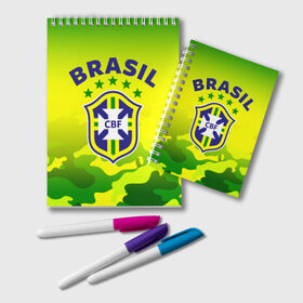 Блокнот с принтом Бразилия в Санкт-Петербурге, 100% бумага | 48 листов, плотность листов — 60 г/м2, плотность картонной обложки — 250 г/м2. Листы скреплены удобной пружинной спиралью. Цвет линий — светло-серый
 | brasil | brazil | бразилия | бразильская сборная | сборная бразилии | сборная бразилии по футболу | сборные | форма | футбол | футбольные сборные | чемпиона | чемпионат мира