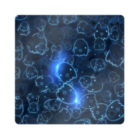 Магнит виниловый Квадрат с принтом Ghosty в Санкт-Петербурге, полимерный материал с магнитным слоем | размер 9*9 см, закругленные углы | абстракция | аниме | белый | кавай | каспер | милота | приведение | приведенька | призрак | свет | синий