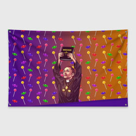 Флаг-баннер с принтом Gone Fludd (art) 4 в Санкт-Петербурге, 100% полиэстер | размер 67 х 109 см, плотность ткани — 95 г/м2; по краям флага есть четыре люверса для крепления | fludd | gone | gone.fludd | mambl | rap | гон флад | кубик льда | мамбл | реп | сахарный человек