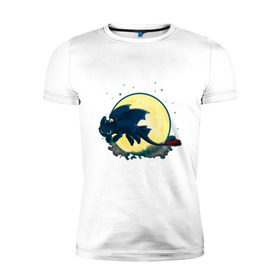 Мужская футболка премиум с принтом Как приручить дракона в Санкт-Петербурге, 92% хлопок, 8% лайкра | приталенный силуэт, круглый вырез ворота, длина до линии бедра, короткий рукав | 