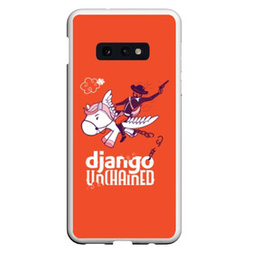 Чехол для Samsung S10E с принтом Django on a pony в Санкт-Петербурге, Силикон | Область печати: задняя сторона чехла, без боковых панелей | dicaprio | django | film | movie | pony | tarantino | джанго | джанго освобожденный | ди каприо | дикаприо | квентин | кино | тарантино | фильмы