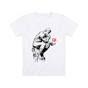 Детская футболка хлопок с принтом Философ в Санкт-Петербурге, 100% хлопок | круглый вырез горловины, полуприлегающий силуэт, длина до линии бедер | Тематика изображения на принте: 