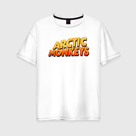 Женская футболка хлопок Oversize с принтом Arctic Monkeys в Санкт-Петербурге, 100% хлопок | свободный крой, круглый ворот, спущенный рукав, длина до линии бедер
 | британская | гараж | группа | инди рок | метал | постпанк | психоделический | ривайвл | рок | хай грин | электроник