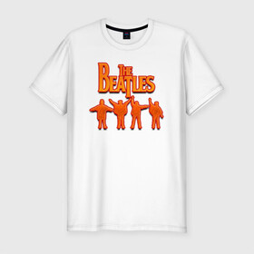 Мужская футболка хлопок Slim с принтом The Beatles  в Санкт-Петербурге, 92% хлопок, 8% лайкра | приталенный силуэт, круглый вырез ворота, длина до линии бедра, короткий рукав | битлз | британская | группа | джон леннон | джордж харрисон | ливерпуль | пол маккартни | ринго старр | рок