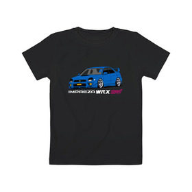 Детская футболка хлопок с принтом Subaru Impreza WRX STI (GD) в Санкт-Петербурге, 100% хлопок | круглый вырез горловины, полуприлегающий силуэт, длина до линии бедер | impreza wrx sti | subaru | subaru impreza | subaru impreza wrx sti | wrx sti