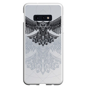 Чехол для Samsung S10E с принтом Eagle tribal painting в Санкт-Петербурге, Силикон | Область печати: задняя сторона чехла, без боковых панелей | Тематика изображения на принте: eagle | painting | tribal | крылья | орел | перья | рисунок | трайбл