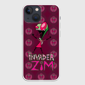 Чехол для iPhone 13 mini с принтом Захватчик Зим (1) в Санкт-Петербурге,  |  | invader | invader zim | zim | захват | захватчик зим | зим | мультфильм | нло | пришелец