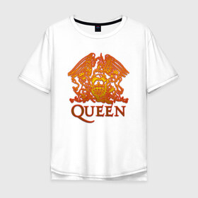 Мужская футболка хлопок Oversize с принтом Queen в Санкт-Петербурге, 100% хлопок | свободный крой, круглый ворот, “спинка” длиннее передней части | queen | богемская рапсодия | брайан мэи | британская | группа | королева | роджер тейлор | рок | фредди меркьюри