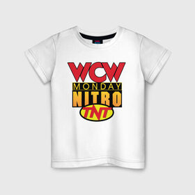 Детская футболка хлопок с принтом WCW Monday Night Nitro в Санкт-Петербурге, 100% хлопок | круглый вырез горловины, полуприлегающий силуэт, длина до линии бедер | nitro | wcw | wrestling | рестлинг