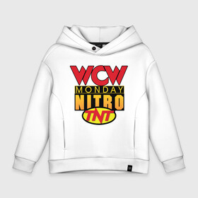 Детское худи Oversize хлопок с принтом WCW Monday Night Nitro в Санкт-Петербурге, френч-терри — 70% хлопок, 30% полиэстер. Мягкий теплый начес внутри —100% хлопок | боковые карманы, эластичные манжеты и нижняя кромка, капюшон на магнитной кнопке | nitro | wcw | wrestling | рестлинг