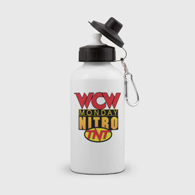 Бутылка спортивная с принтом WCW Monday Night Nitro в Санкт-Петербурге, металл | емкость — 500 мл, в комплекте две пластиковые крышки и карабин для крепления | nitro | wcw | wrestling | рестлинг