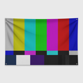 Флаг-баннер с принтом Настроечная таблица в Санкт-Петербурге, 100% полиэстер | размер 67 х 109 см, плотность ткани — 95 г/м2; по краям флага есть четыре люверса для крепления | television | tv | настроечная таблица | тв | телевизор