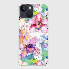 Чехол для iPhone 13 mini с принтом Цветы в Санкт-Петербурге,  |  | art | bright | colors | drops | field | flowers | painting | splashes | watercolor | акварель | брызги | живопись | искусство | капли | полевые | цвета | цветы | яркие