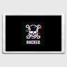 Магнит 45*70 с принтом Pirate sign в Санкт-Петербурге, Пластик | Размер: 78*52 мм; Размер печати: 70*45 | attack | bones | glitch | hacked | hacker | pirate | sign | skull | symbol | text | warning | атака | взломанный | глюк | знак | кости | пиратский | предупреждение | символ | текст | хакер | череп