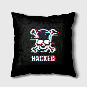 Подушка 3D с принтом Pirate sign в Санкт-Петербурге, наволочка – 100% полиэстер, наполнитель – холлофайбер (легкий наполнитель, не вызывает аллергию). | состоит из подушки и наволочки. Наволочка на молнии, легко снимается для стирки | attack | bones | glitch | hacked | hacker | pirate | sign | skull | symbol | text | warning | атака | взломанный | глюк | знак | кости | пиратский | предупреждение | символ | текст | хакер | череп
