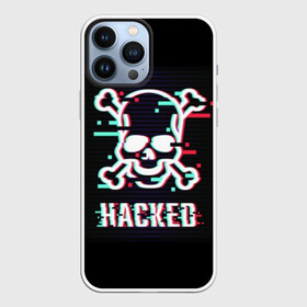 Чехол для iPhone 13 Pro Max с принтом Pirate sign в Санкт-Петербурге,  |  | Тематика изображения на принте: attack | bones | glitch | hacked | hacker | pirate | sign | skull | symbol | text | warning | атака | взломанный | глюк | знак | кости | пиратский | предупреждение | символ | текст | хакер | череп
