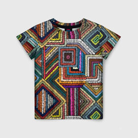 Детская футболка 3D с принтом Этнический орнамент в Санкт-Петербурге, 100% гипоаллергенный полиэфир | прямой крой, круглый вырез горловины, длина до линии бедер, чуть спущенное плечо, ткань немного тянется | Тематика изображения на принте: bright | carpet | colors | embroidery | ethnic | fashion | geometric | national | ornament | pattern | style | thread | вышивка | геометрический | ковер | мода | национальная | нитки | орнамент | стиль | узор | цвета | этнический | яркие
