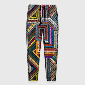 Мужские брюки 3D с принтом Этнический орнамент в Санкт-Петербурге, 100% полиэстер | манжеты по низу, эластичный пояс регулируется шнурком, по бокам два кармана без застежек, внутренняя часть кармана из мелкой сетки | bright | carpet | colors | embroidery | ethnic | fashion | geometric | national | ornament | pattern | style | thread | вышивка | геометрический | ковер | мода | национальная | нитки | орнамент | стиль | узор | цвета | этнический | яркие