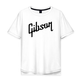 Мужская футболка хлопок Oversize с принтом Gibson в Санкт-Петербурге, 100% хлопок | свободный крой, круглый ворот, “спинка” длиннее передней части | Тематика изображения на принте: gibson | гибсон