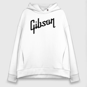 Женское худи Oversize хлопок с принтом Gibson в Санкт-Петербурге, френч-терри — 70% хлопок, 30% полиэстер. Мягкий теплый начес внутри —100% хлопок | боковые карманы, эластичные манжеты и нижняя кромка, капюшон на магнитной кнопке | gibson | гибсон