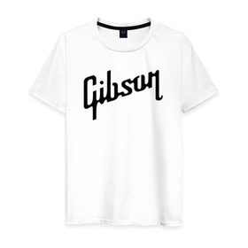 Мужская футболка хлопок с принтом Gibson в Санкт-Петербурге, 100% хлопок | прямой крой, круглый вырез горловины, длина до линии бедер, слегка спущенное плечо. | gibson | гибсон