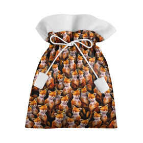 Подарочный 3D мешок с принтом Упоротые лисы в Санкт-Петербурге, 100% полиэстер | Размер: 29*39 см | fox | животные | лис | лиса | лисичка | мем | паттрен | рыжий | толпа | упортый | фыр фыр
