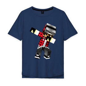 Мужская футболка хлопок Oversize с принтом Dab Minecraft в Санкт-Петербурге, 100% хлопок | свободный крой, круглый ворот, “спинка” длиннее передней части | dab | deb | minecraft | даб | деб | майнкрафт