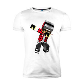 Мужская футболка премиум с принтом Dab Minecraft в Санкт-Петербурге, 92% хлопок, 8% лайкра | приталенный силуэт, круглый вырез ворота, длина до линии бедра, короткий рукав | dab | deb | minecraft | даб | деб | майнкрафт