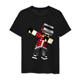 Мужская футболка хлопок с принтом Dab Minecraft в Санкт-Петербурге, 100% хлопок | прямой крой, круглый вырез горловины, длина до линии бедер, слегка спущенное плечо. | dab | deb | minecraft | даб | деб | майнкрафт