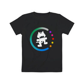 Детская футболка хлопок с принтом Monstercat в Санкт-Петербурге, 100% хлопок | круглый вырез горловины, полуприлегающий силуэт, длина до линии бедер | 