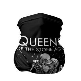 Бандана-труба 3D с принтом Queens of the Stone Age в Санкт-Петербурге, 100% полиэстер, ткань с особыми свойствами — Activecool | плотность 150‒180 г/м2; хорошо тянется, но сохраняет форму | Тематика изображения на принте: josh homme | metal | qotsa | queens of the stone age | rock | группы | метал | музыка | рок