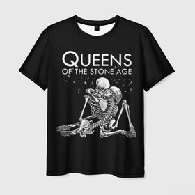 Мужская футболка 3D с принтом Queens of the Stone Age в Санкт-Петербурге, 100% полиэфир | прямой крой, круглый вырез горловины, длина до линии бедер | josh homme | metal | qotsa | queens of the stone age | rock | группы | метал | музыка | рок