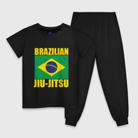 Детская пижама хлопок с принтом Brazilian Jiu Jitsu в Санкт-Петербурге, 100% хлопок |  брюки и футболка прямого кроя, без карманов, на брюках мягкая резинка на поясе и по низу штанин
 | box | boxing | bruce lee | champion | dragon | fight | fighter | judo | muay thai | team | tiger | ufc | али | боевые | боец | бой | бокс | боксер | борьба | брюс ли | воин | дзюдо | дракон | единоборства | искусство | карате | контакт | кулак | лев