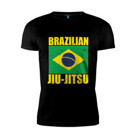 Мужская футболка премиум с принтом Brazilian Jiu Jitsu в Санкт-Петербурге, 92% хлопок, 8% лайкра | приталенный силуэт, круглый вырез ворота, длина до линии бедра, короткий рукав | box | boxing | bruce lee | champion | dragon | fight | fighter | judo | muay thai | team | tiger | ufc | али | боевые | боец | бой | бокс | боксер | борьба | брюс ли | воин | дзюдо | дракон | единоборства | искусство | карате | контакт | кулак | лев