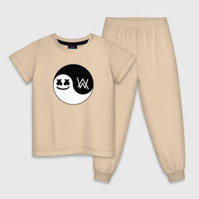 Детская пижама хлопок с принтом Marshmello VS Alan Walker в Санкт-Петербурге, 100% хлопок |  брюки и футболка прямого кроя, без карманов, на брюках мягкая резинка на поясе и по низу штанин
 | 