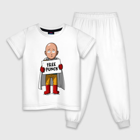 Детская пижама хлопок с принтом One Punch Man в Санкт-Петербурге, 100% хлопок |  брюки и футболка прямого кроя, без карманов, на брюках мягкая резинка на поясе и по низу штанин
 | one punch man | onepunchman | oppai | аниме | ван панч мен | ванпанчмен | манга | сайтама | супергерои | человек один удар