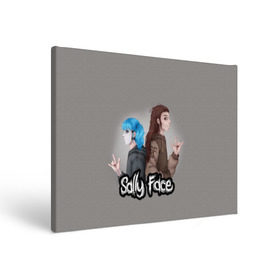 Холст прямоугольный с принтом Sally Face в Санкт-Петербурге, 100% ПВХ |  | blue | diane | face | fisher | gizmo | henry | johnson | killer | larry | sally | генри | гизмо | джонсон | диана | ларри | лицо | салли | фейс | фишер