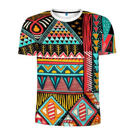 Мужская футболка 3D спортивная с принтом Африканский стиль в Санкт-Петербурге, 100% полиэстер с улучшенными характеристиками | приталенный силуэт, круглая горловина, широкие плечи, сужается к линии бедра | Тематика изображения на принте: africa | african | pattern | style | trend | африка | африканский стиль | геометрия | мода | орнамент | паттерн | стиль | тренд