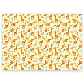 Поздравительная открытка с принтом Жирафики в Санкт-Петербурге, 100% бумага | плотность бумаги 280 г/м2, матовая, на обратной стороне линовка и место для марки
 | giraffe | pattern | животные | жираф | паттерн | текстура