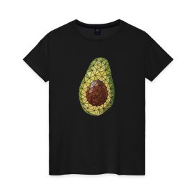 Женская футболка хлопок с принтом Авокадо в Санкт-Петербурге, 100% хлопок | прямой крой, круглый вырез горловины, длина до линии бедер, слегка спущенное плечо | вкусняшка | графика | жиры | зож | косточка | мозаика | овощ | паззл | пазл | плод | пп | правильное питание | фитоняшка | фрагменты | фрукт