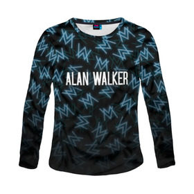 Женский лонгслив 3D с принтом ALAN WALKER в Санкт-Петербурге, 100% полиэстер | длинные рукава, круглый вырез горловины, полуприлегающий силуэт | alan walker | alan walker alone. | alan walker faded | alan walker feat | alan walker lonely | алан волкер
